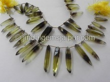 Bi Lemon Quartz Faceted Ladyfinger Shape Beads
